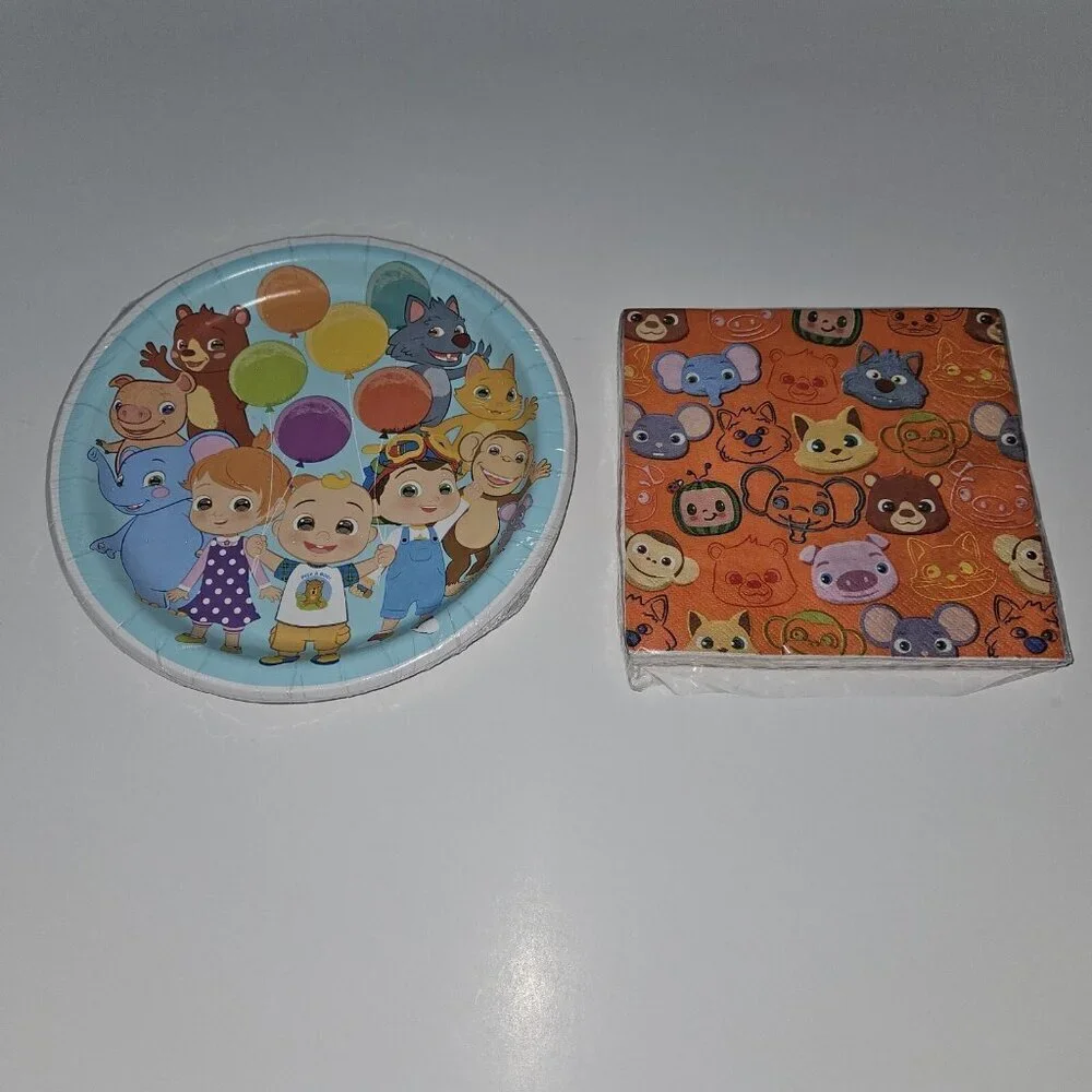 NEW CoComelon Birthday Party Supplies Lot 1 Pk Napkins 5 Pk Plates